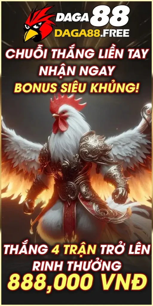 Đá gà 88 chuỗi thắng liền tay, nhận ngay bonus siêu khủng