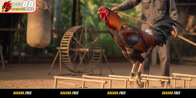 Cách nuôi gà đá bo lớn - Tập luyện thường xuyên