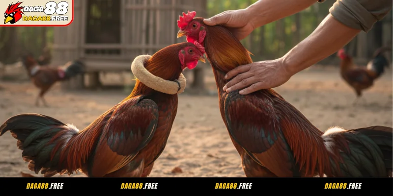 Cách tập lực cho gà chọi - tập cổ